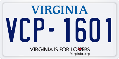 VA license plate VCP1601