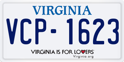 VA license plate VCP1623