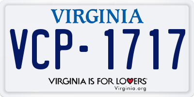 VA license plate VCP1717