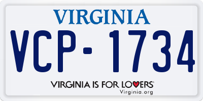 VA license plate VCP1734