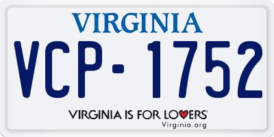 VA license plate VCP1752