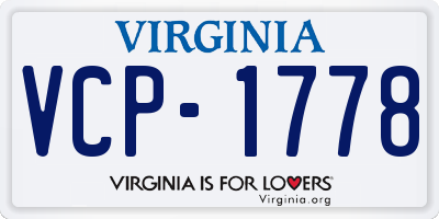 VA license plate VCP1778