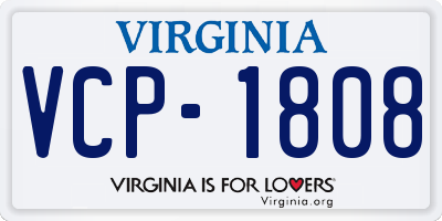 VA license plate VCP1808