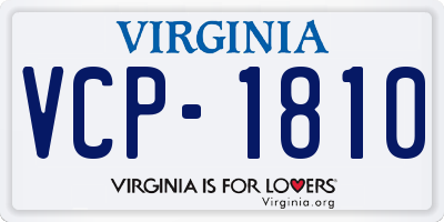 VA license plate VCP1810