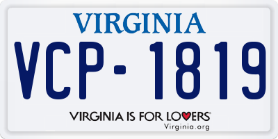 VA license plate VCP1819