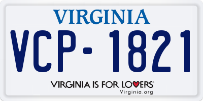 VA license plate VCP1821