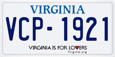 VA license plate VCP1921