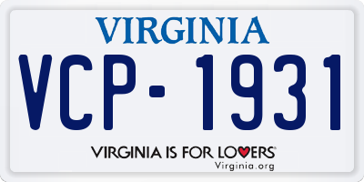 VA license plate VCP1931