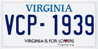 VA license plate VCP1939