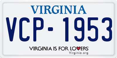 VA license plate VCP1953