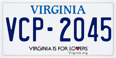 VA license plate VCP2045