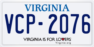VA license plate VCP2076