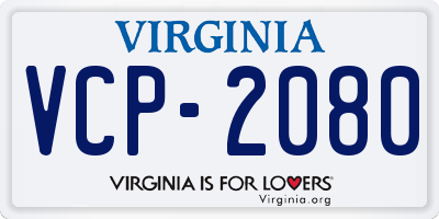 VA license plate VCP2080