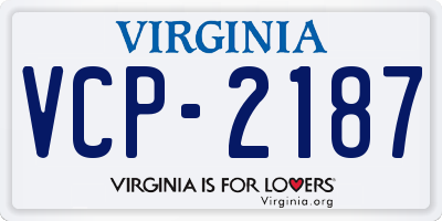 VA license plate VCP2187