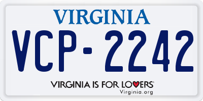VA license plate VCP2242