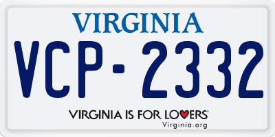 VA license plate VCP2332