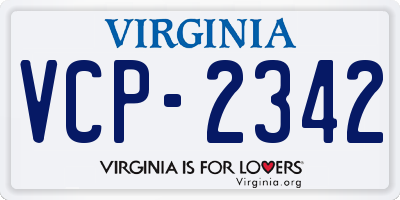 VA license plate VCP2342