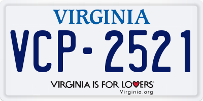 VA license plate VCP2521