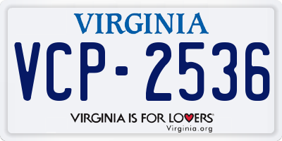 VA license plate VCP2536