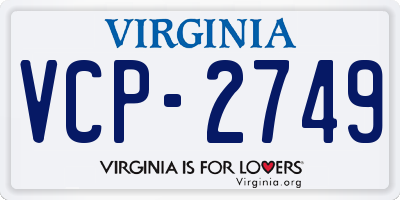 VA license plate VCP2749