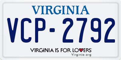 VA license plate VCP2792