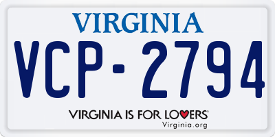 VA license plate VCP2794