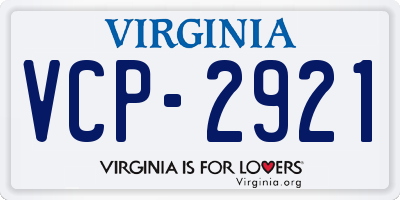 VA license plate VCP2921