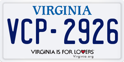 VA license plate VCP2926