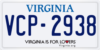 VA license plate VCP2938