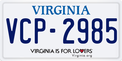 VA license plate VCP2985