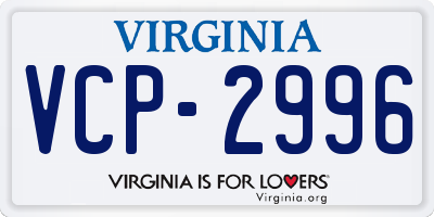 VA license plate VCP2996