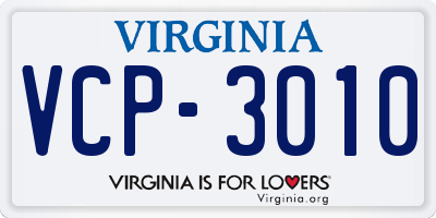 VA license plate VCP3010