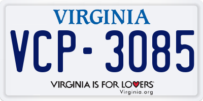 VA license plate VCP3085