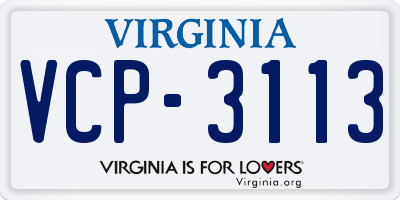 VA license plate VCP3113