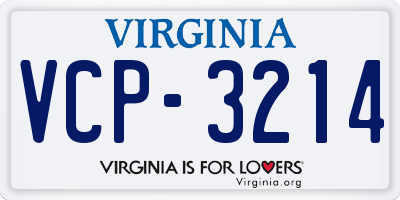 VA license plate VCP3214