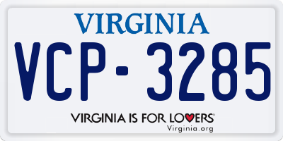 VA license plate VCP3285