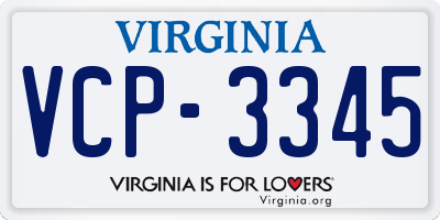 VA license plate VCP3345