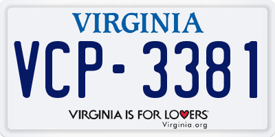 VA license plate VCP3381