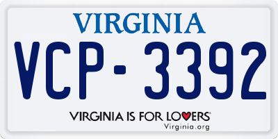 VA license plate VCP3392