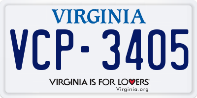 VA license plate VCP3405