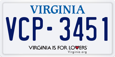 VA license plate VCP3451