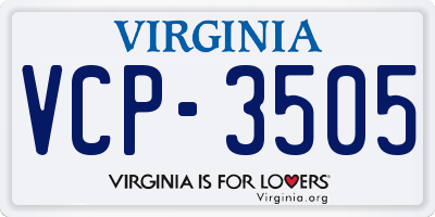 VA license plate VCP3505