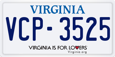 VA license plate VCP3525