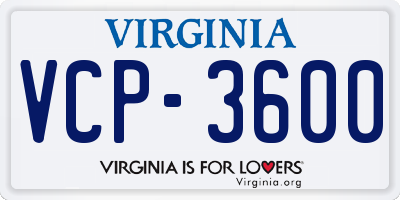 VA license plate VCP3600