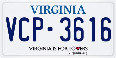 VA license plate VCP3616