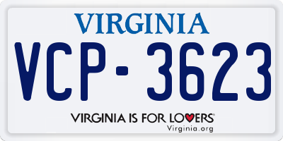 VA license plate VCP3623