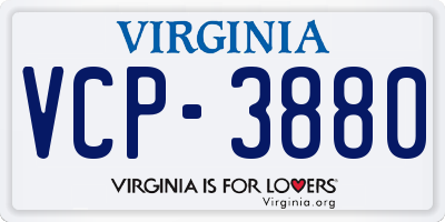 VA license plate VCP3880