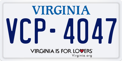 VA license plate VCP4047