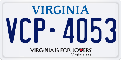 VA license plate VCP4053