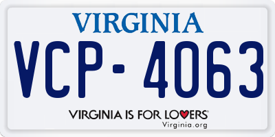 VA license plate VCP4063